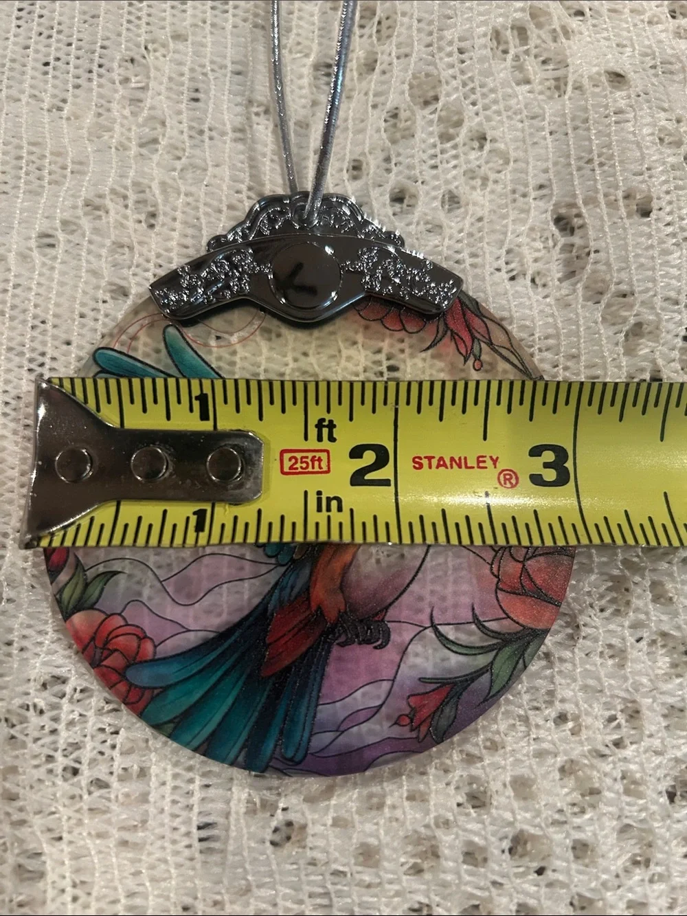 Stained Glass Hummingbird Decorative Ornament/ Suncatcher double sided NIB